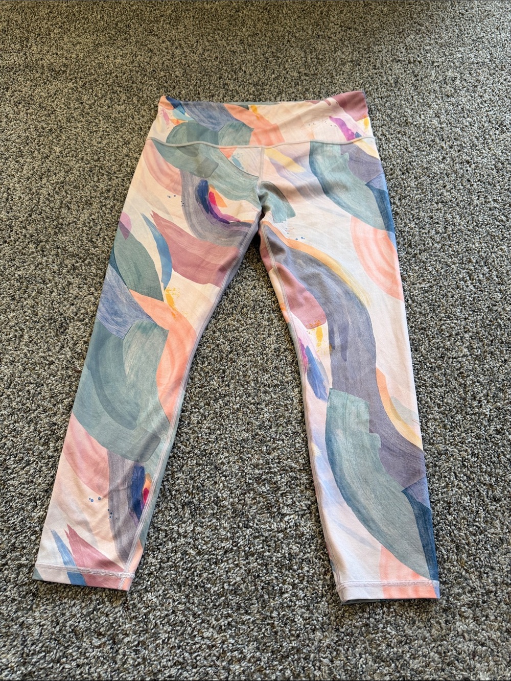 Athleta Women's Elation 7/8 Tight Pastel Abstract Leggings Size Large
